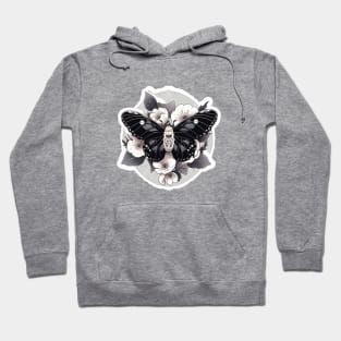 Pastel Goth Floral Moth Hoodie